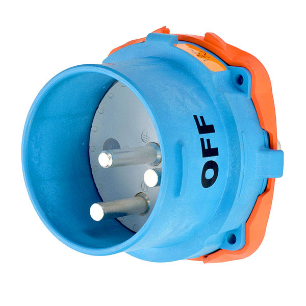 33-98075-A155 - DS100 INLET POLY BLUE SIZE 5 TYPE 4X 1P+N+G 100A 125 VAC 60 Hz WITH NO LOCKOUT HOLE
